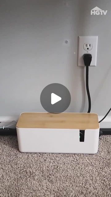 HGTV on Instagram: "Don't let unsightly cords ruin your household vibe. ✨ This cable management box conceals a power strip with side openings for cords, turning an eyesore into a sleek tech command center. ⁠ ⁠ ⁠Click this video at the link in our bio to buy.⁠ ⁠ #HGTVShopping ⁠ ⁠ (Prices and availability may change, and we may make 💰 from these links.)" Cable Management Box, Command Center, Cable Management, Power Strip, Don't Let, Turning, Cable, Sleek, Turn Ons