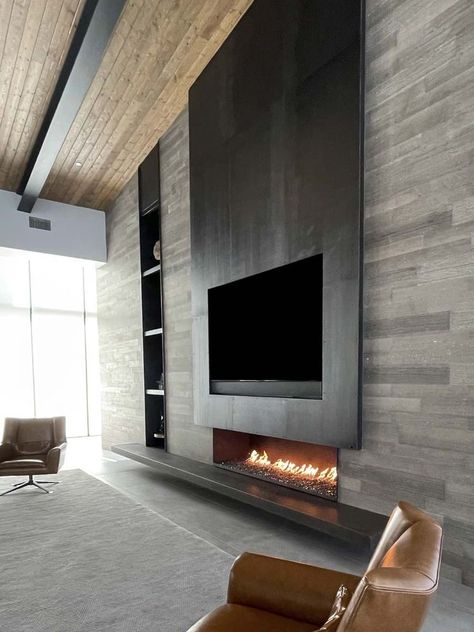 Contemporary Fireplace Ideas, Floating Hearth, Modern Fireplace Ideas Living Rooms, Fireplace Modern Design, Contemporary Fireplace Designs, Fireplace Feature Wall, Luxury Fireplace, Floating Fireplace, Feature Wall Living Room