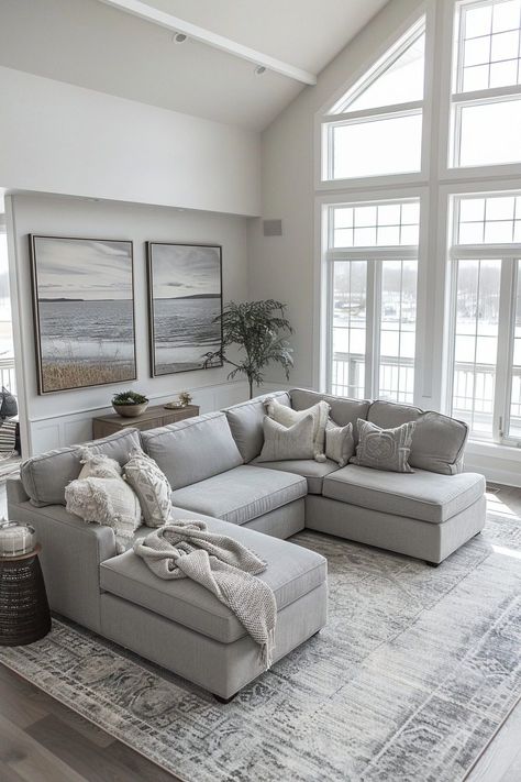 29 Grey Couch Living Room Ideas for a Chic and Versatile Space 6 Family Room Ideas Grey Couch, Light Gray Couch Small Living Room Ideas, Rugs In Living Room Grey Couch, Living Room Inspo Grey Couch, Grey Apartment Living Room, Light Grey Living Room Ideas, Light Gray Couch Living Room, Living Room With Grey Couch, Grey And White Living Room