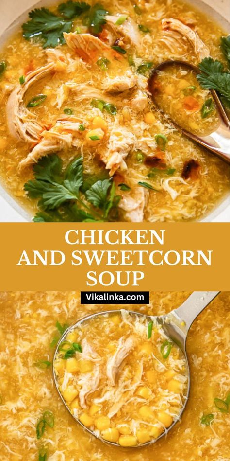 Stock Pot Recipes, Sweetcorn Soup Recipes, Sweetcorn Soup, Chicken And Sweetcorn Soup, Corn Soup Recipes, Clean Eating Vegetarian Recipes, Chicken Stock Recipe, Sweet Corn Soup, Cauliflower Soup Recipes