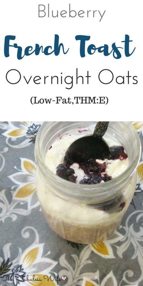 Thm Overnight Oats In A Jar, French Toast Overnight Oats, Thm Oatmeal, Trim Healthy Mama Breakfast, Oats In A Jar, Hearty Breakfasts, Trim Healthy Mama Diet, Thm Meals, Overnight Oats In A Jar