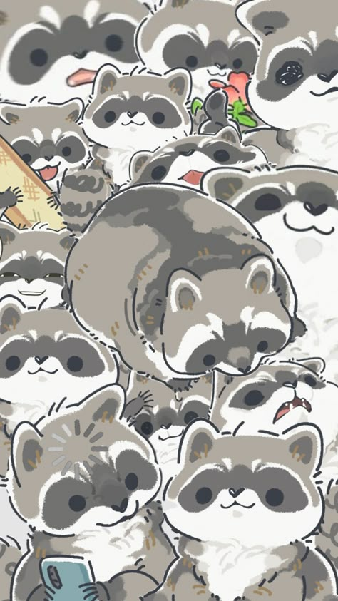 #raccoons #chonky #chonkyboi Raccoon Art, Cocoppa Wallpaper, Cute Raccoon, Cute Doodle Art, Cool Wallpapers Art, Cute Little Drawings, Pretty Wallpapers Backgrounds, Kawaii Wallpaper, Cute Backgrounds