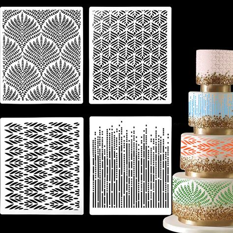 4 Pcs Cake Decorating Stencils Floral Cake Stencils Template Reusable Spray Floral Cookie Stencils Hollow Lace Decoration Stencil Fondant Stencils Baking Stencils DIY Cake Tool Dessert Decoration Mold : Amazon.ca: Home Baking Stencils, Flower Stencil Patterns, Cake Stencils, Fondant Flower Tutorial, Leaf Stencil, Birthday Cakes For Women, Cake Stencil, Birthday Cakes For Men, Flower Stencil