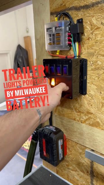 Tool Trailer Setup, Enclosed Trailer Cabinets, Trailer Cabinets, Power Trailer, Enclosed Trailer, Trailer Diy, Enclosed Trailers, Milwaukee M18, Cargo Trailers