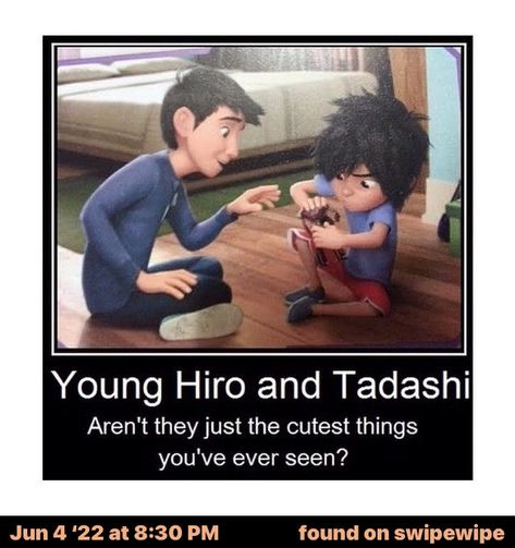 Big Hero 6 Tadashi, Hiro Hamada, Disney Theory, Funny Disney Jokes, Disney Facts, Kids' Movies, Disney Jokes, Pixar Movies, Hero 6