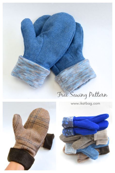 Fleece Sewing Projects, Diy Mittens, Winter Sewing Projects, Winter Sewing, Diy Sewing Gifts, Sewing Fleece, Fabric Sewing Patterns, Free Sewing Pattern, Crochet Mittens