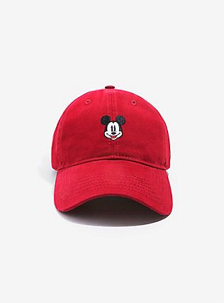 Disney Mickey Mouse Crimson Dad Hat - BoxLunch Exclusive, Mickey Mouse Accessories, Mickey Face, Disney Gear, Mickey Mouse Hat, Dope Hats, Disney Merch, Disney Hats, Fashion Cowboy Boots, Disney Clothes