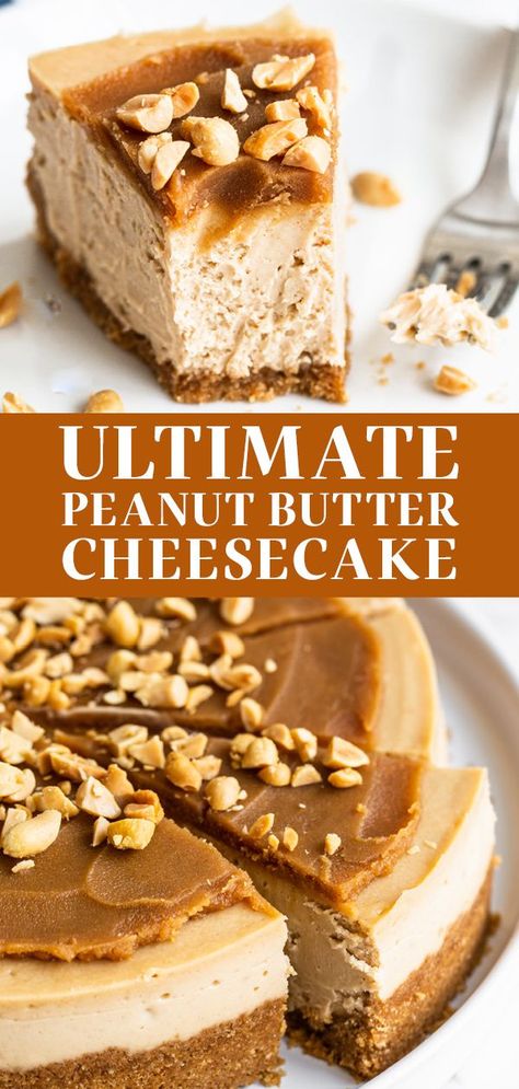 Cheesecake Recipe Easy, Peanut Butter Cheesecake Recipes, Banana Pudding Cheesecake, Banana Cheesecake, Handle The Heat, Peanut Butter Cheesecake, Peanut Butter Desserts, Easy Cheesecake Recipes, Peanut Butter Filling