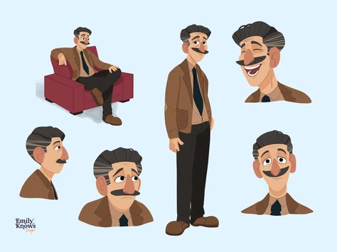 Character Design - The Dad by EmilyKnowsDesign Dad Character Design, Portrait Painting, Cartoon Characters, Creative Professional, Painting & Drawing, Digital Painting, Digital Illustration, Global Community, Concept Design