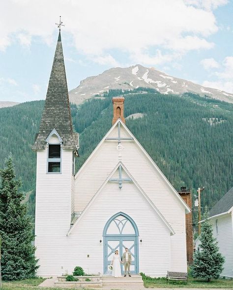 the perfect white chapel for a Colorado wedding Father Of The Groom Gift, Father Of The Groom, Mountain Wedding Colorado, Country Church, Church Building, House Portraits, Church Design, The Perfect Guy, Colorado Mountains