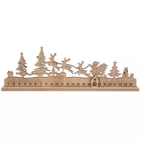 Santa & Reindeer Advent Calendar  | Hobby Lobby | 6046395 Decorated Trees, Black Numbers, Countdown To Christmas, Santa Reindeer, Christmas Inspo, Santa And Reindeer, Christmas Countdown, Sled, Hobby Lobby