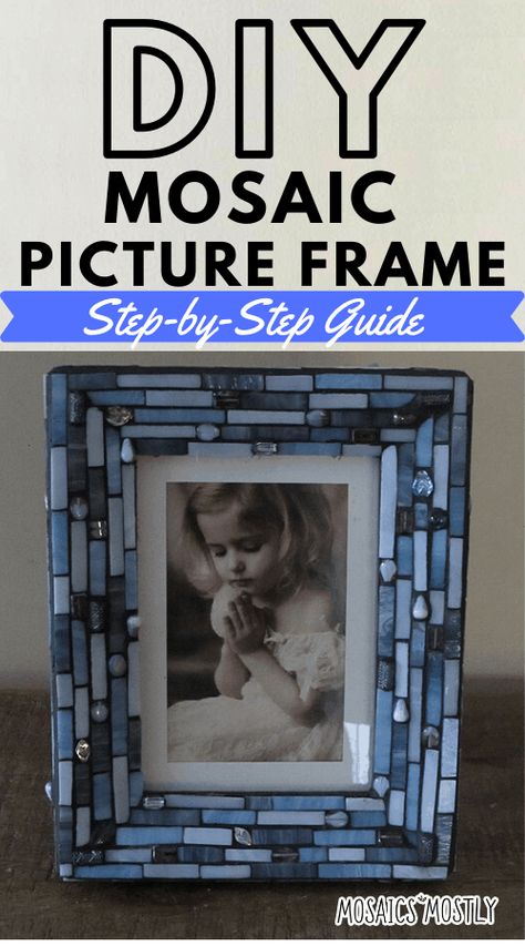 Picture Frame Projects, Free Mosaic Patterns, Glass Crafts Diy, Charcoal Picture, Easy Mosaic, Mosaic Mirror Frame, Mosaic Art Diy, Glass Picture Frames, Mosaic Frame