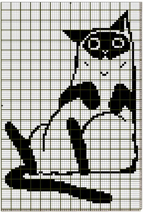 Free Crochet Pixel Patterns, Crochet Cat Wall Hanging, Free Crochet Patterns Tapestry, Crochet Cat Graph, Cat Tapestry Crochet Pattern, Crocheted Wall Hangings, Crochet Graphgan Patterns Free Pixel Art, Funny Tapestry Crochet, Crochet And Knitting Projects