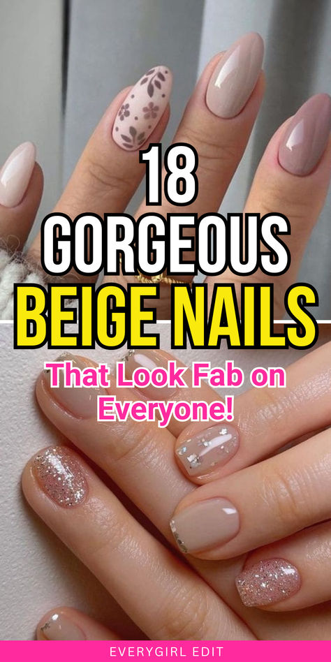 beige nails, beige nail designs, beige nail ideas, beige nail inspo. Neutral Colored Nails With Design, Cream Color Fall Nails, Bare Nail Designs, Beige Nails Inspiration, Beige Nail Colors, Beige Ombré Nails, Neutral Gel Nails Short, Nail With Gold Design, Beige Nails Design Classy