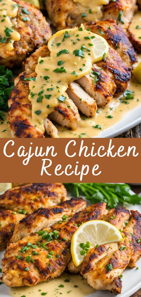 Cajun chicken with garlic lemon butter sauce is a delightful dish that brings together the bold flavors of Cajun spices and the rich, tangy taste of lemon butter. This recipe is perfect for a quick weeknight dinner or an impressive meal for guests. Follow these steps to create a mouthwatering dish that is sure to become a favorite. Chicken In Lemon Butter Sauce, Cajun Butter Chicken Thighs, Lemon Garlic Butter Chicken Thighs, Chicken In Lemon Butter Caper Sauce, Cajun Garlic Butter Salmon, Chicken Temperature, Cajun Chicken Recipes, Lemon Butter Sauce, Cajun Chicken