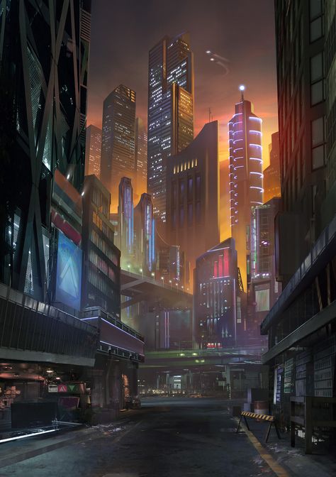 ArtStation - Neon City Outlaws Cover Art, Jordan Grimmer Jordan Grimmer, Kota Masa Depan, Paradis Sombre, Dystopian City, Ville Cyberpunk, Scene Setting, Dystopian Art, Scifi City, Background Inspiration