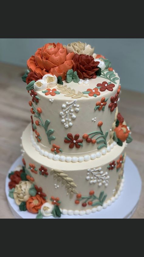 Princess Cake Design, Mm Cake, White Flower Cake, White Flower Cake Shoppe, Mexican Cake, Thanksgiving Cake, Mexican Birthday Parties, Floral Cakes, Thanksgiving Cakes