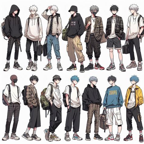 Mens Wear Drawing, Mens Clothes Drawing Reference, Men Clothing Ideas Drawing, Anime Inspo Outfits Men, Outfit References Male, Streetwear Drawing Reference, Outfits Reference Male, Casual Male Outfits Aesthetic, Cool Male Outfits Drawing