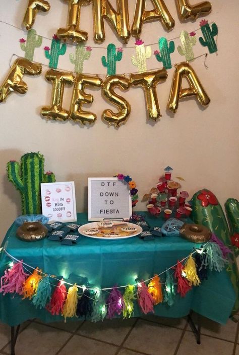 Final fiesta theme for bachelorette party Cactus Themed Bachelorette Party, Bachelorette Taco Theme, Bachelorette Party Last Fiesta, Bachelorette Party Fiesta Theme, Last Fiesta Bridal Party, Final Fiesta Bachelorette Party Decor, Taco Bachelorette Party, Fiesta Shower Ideas, Fiesta Theme Bachelorette Party