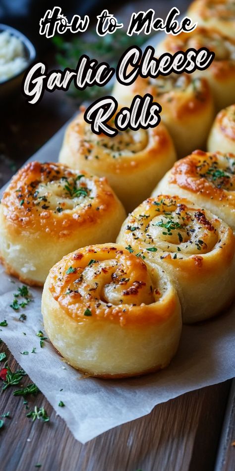 Garlic Cheese Rolls Garlic Cheese Rolls Recipe, Garlic In Your Soul Rolls Grinch, Savory Brioche Rolls, Cheese Bread Rolls Recipe, Sandwich Crust Garlic Rolls, Savory Roll Ups, Garlic Bread Pinwheels, Side Dish For Pasta, Easy Christmas Eve Dinner Ideas