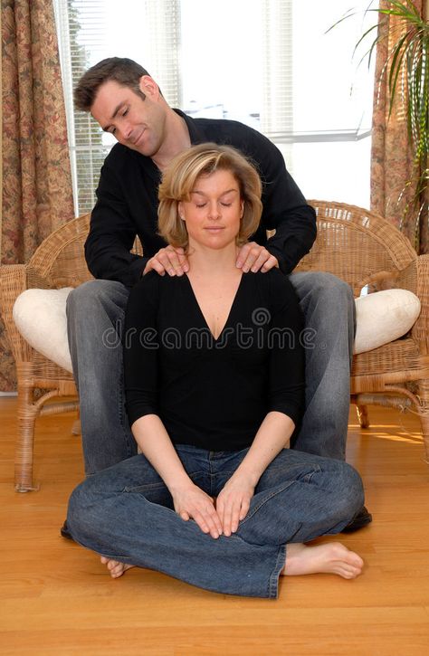 Massage time. Man giving a massasge on the shoulders to his wife , #ad, #Man, #time, #Massage, #giving, #wife #ad Man Adoring Woman, Shoulder Massage, Getting A Massage, Man Running, Husband Wife, Drawing Ideas, Pretty Woman, Photo Image, Massage