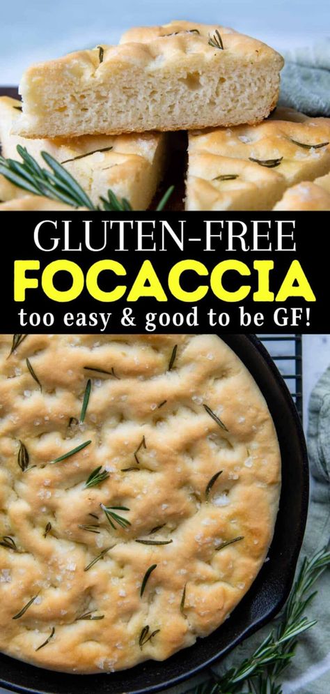 Gluten Free Focaccia Bread Recipe, Gluten Free Focaccia, Pudding Chia, Pain Sans Gluten, Pan Sin Gluten, Gluten Free Recipes Bread, Sans Gluten Sans Lactose, Cloud Bread, Homemade Gluten Free