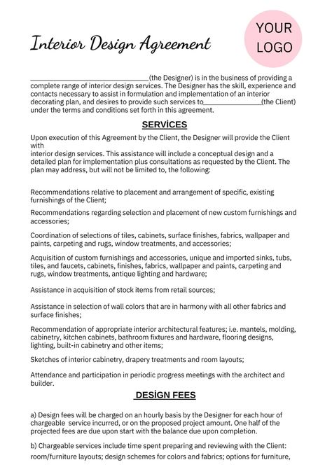 This Contract & Agreement Templates item by digieditabletemplate has 35 favourites from Etsy shoppers. Is dispatched from United States. Listed on 11 Aug, 2024 Interior Designer Contract Template, Interior Design Agreement, Interior Design Information, Interior Design Contract Agreement, Interior Design Contract Template, Interior Design Scope Of Work Template, Design Contract Template, Interior Design Budget Template, Interior Design Questionnaire