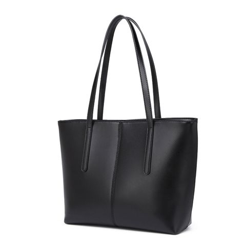 Ladies Causal Faux Leather Handbag Women Look Simple Tote Bag Shoulder Bag A large-capacity tote bag is suitable for school, work, and shopping.     Material: Outer material: premium quality PU leather Inner material: polyester Gold tone metal hardware, comfortable texture Wipe clean with a damp cloth     Size: 30cm (L) * 10cm (W)* 26cm (H) / 11.8"(L) * 3.9"(W) * 10.2"(H); 0.39kg (all measurements are external, internal measurements may differ 1-2cm). Top handles - 25cm high. Ample space for your essentials: phone, purse, keys and cosmetics/toiletries. Large enough for a water bottle,folding umbrella, digital devices (tablet, kindle, power bank etc). Not suitable for A4 items, please check the measurement before buying.     Features: The three-dimensional bag shape, with high quality SBS z Simple Tote Bag, School Bag Essentials, Handbags For School, Simple Tote, Digital Devices, Faux Leather Handbag, Cute Handbags, Leather Handbags Women, Folding Umbrella