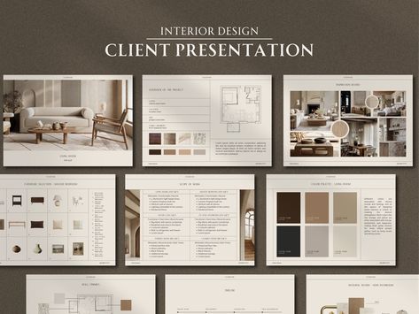 Buy Interior Design Presentation Interior Design Project online on Etsy India. Shop for handmade, vintage and unique Templates items from OakDesignStudios online on Etsy Interior Design Visual Presentation, Business Proposal Design, Interior Design Presentation Layout, Portfolio Aesthetic, Interior Design Presentation Boards, Dark Office, Palette Furniture, Adobe Indesign Templates, Interior Design Template