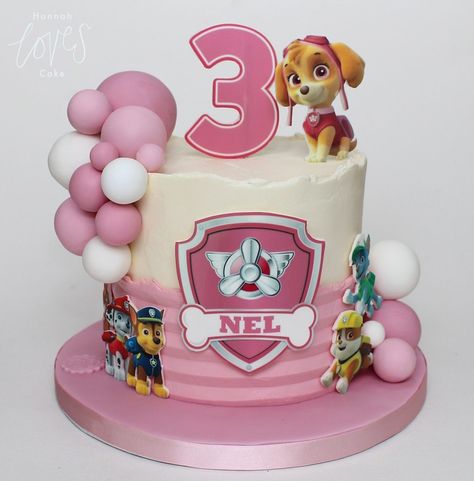 skye paw patrol cake | Paw Patrol for Nel in a Skye theme. E… | Flickr Pink Skye Paw Patrol Cake, Sky Paw Patrol Birthday Cake, Paw Patrol Cake Girly, Birthday Cake Paw Patrol, Cake Paw Patrol, Skye Paw Patrol Cake, Textured Buttercream, Skye Paw, Paw Patrol Cake