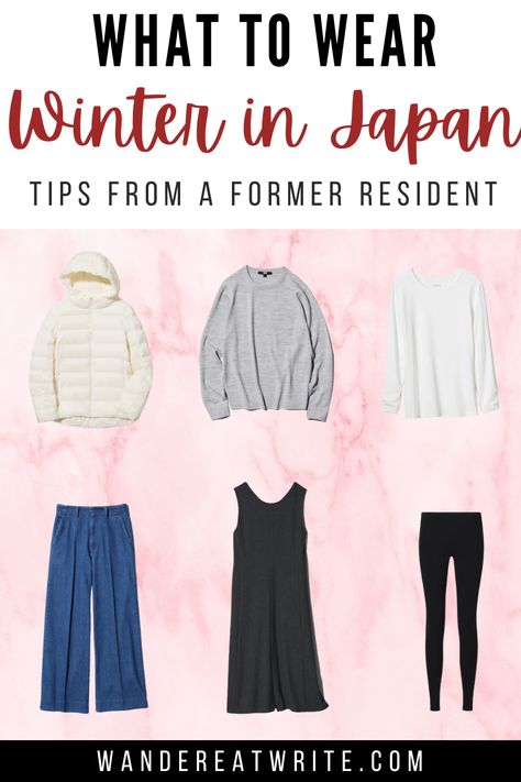 Planning a trip to Japan this winter but not sure what clothes to pack? Get all the advice from a former resident here on what to wear in Japan in winter with this packing list. Click for tips on layering and essential items for a comfortable winter journey in Japan. //  japan packing list winter | packing for japan winter | packing light for winter travel japan | winter packing list japan | japan winter travel packing Japanese Attire Women, Japan December Outfit Women, Japan Winter Capsule Wardrobe, Japan Travel Outfit November, Winter Packing Outfits, Packing For Japan In Winter, What To Wear In Japan In February, What To Wear In Japan In December, Packing For Japan In Fall