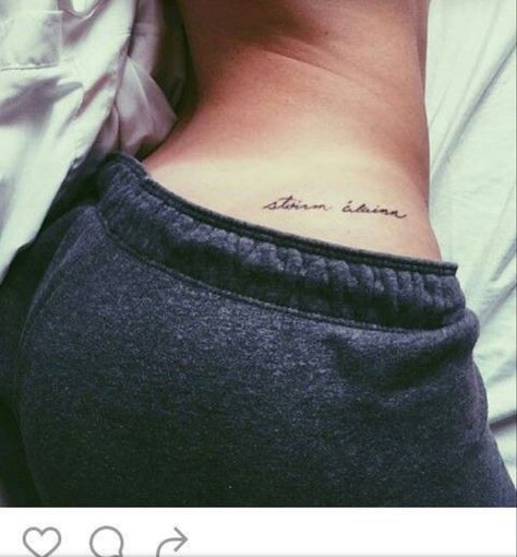 Meaningful Tattoo For Women, Small Hip Tattoos Women, Hip Tattoo Quotes, Small Letter Tattoo, Secret Tattoo, Strong Tattoos, Basic Tattoos, Waist Tattoos, Meaningful Tattoos For Women