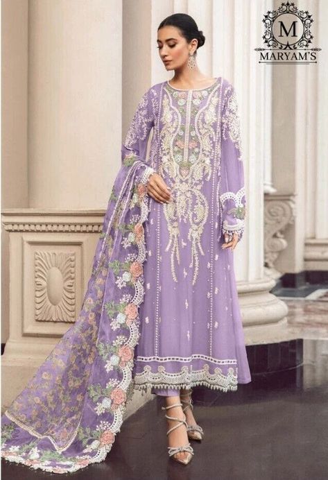 Get ready for the wedding season with these stunning Party Wear Indian Pakistani Salwar Kameez Dresses! Available in beautiful purple color and made with heavy fox georgette material, these dresses are stitched up to size S, M, L, and XL (max 44 inches). Perfect for women who want to look elegant and stylish! #PartyWear #SalwarKameez #IndianPakistaniFashion #WeddingSeason #BridalFashion #eBay #eBayStore #eBaySeller #Pakistani #SalwarKameez #India #Purple #Women #BridalFashion #Doesnotapply ... Salwar Kameez Mens, Soiree Outfit, Patiyala Dress, Georgette Material, Designer Salwar Kameez, Lehenga Suit, Pakistani Salwar, Churidar Suits, Purple Suits