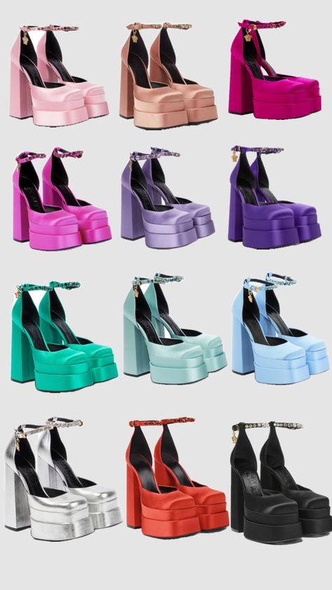 Elegant Heels Classy, Heels Versace, Versace Heels, Pink Platform Heels, Pretty Heels, Cute Shoes Heels, Shoes Heels Classy, All Nike Shoes, Versace Shoes