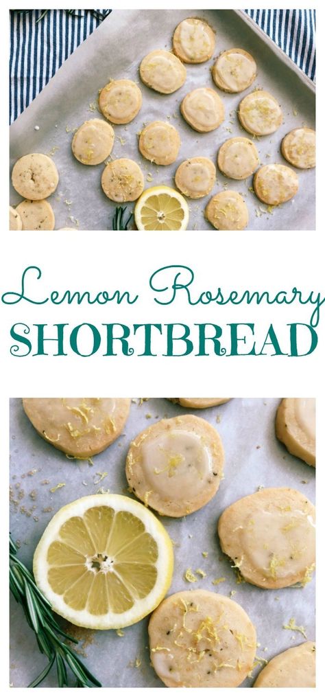 December Baking, Rosemary Shortbread Cookies, Rosemary Shortbread, Cottagecore Recipes, Rosemary Recipes, Lemon Shortbread, Shortbread Cookies Easy, Fun Dinner, Lemon Rosemary