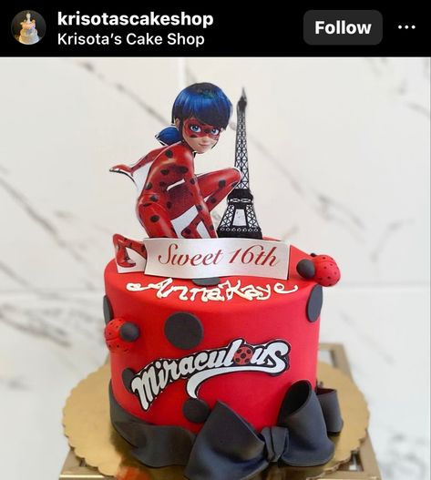 Miraculous Lady Buggy Cake, Lady Buggy Cake, Miraculous Ladybug Birthday Cake, Miraculous Cake, Miraculous Ladybug Birthday, Ladybug Birthday Cake, Movie Cake, Movie Cakes, Ladybug Birthday