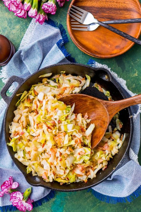 Fried Cabbage And Bacon, Irish Fries, Cabbage Fried, Bacon Cabbage, Cabbage With Bacon, Fried Cabbage Recipes, Bacon Fried Cabbage, Cabbage And Bacon, Fried Cabbage