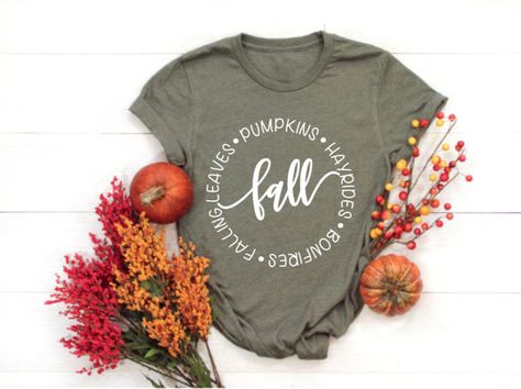 Excited to share this item from my #etsy shop: Bonfires Falling Leaves Hayrides Fall Shirt, Cute Fall Shirts, Fall T-Shirts for Women, Fall List, Women's Graphic Tees, Autumn Tee Shirts Fall Apple Cider, Fall Shirt Svg, Its Fall Yall, Fall Words, Autumn Svg, Its Fall, Fall Yall, Pumpkin Svg, Fall Apples