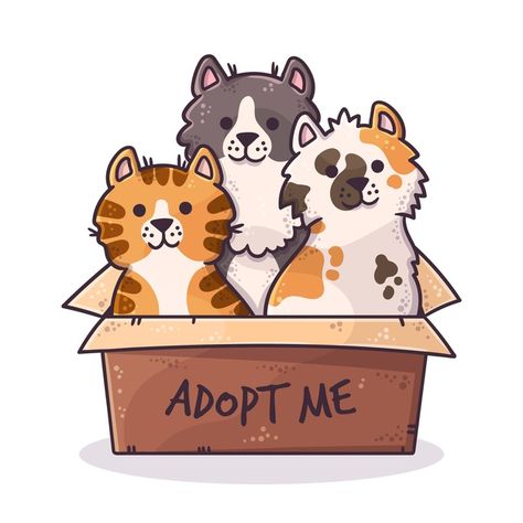 Adopt a pet concept | Free Vector Adopt An Animal, Animal Shelter Design, Animal Shelter Volunteer, Cat Vet, Animal Mural, Cute Animal Illustration, Pets Drawing, Iphone Instagram, Homeless Dogs