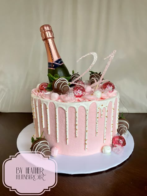 Pink champagne 21st birthday cake 21st Birthday Ideas For Girls Turning 21 Cake, Pink And White 21st Birthday Cake, 21st Birthday Cake Champagne, 21st Birthday Ideas For Women, Small 21st Birthday Cake, 21st Birthday Cake With Strawberries, 21st Cakes For Girls 21 Birthday, 21st Birthday Ideas Cake, Shopping Birthday Cake