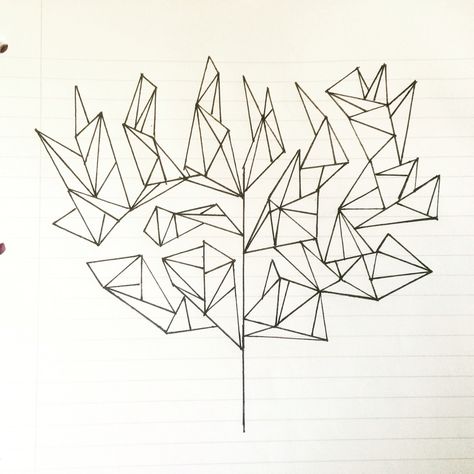 Geometric Tree                                                                                                                                                                                 More Origami Tree, Geometric Tree, Geometric Trees, Tree Of Life Tattoo, 1 Tattoo, Tree Tattoo, Tree Shapes, Trendy Tattoos, Tree Wall Art