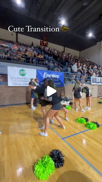 306K views · 31K likes | Cullman High Cheer on Instagram: "Stunting around before the Elite 8 game! 💚📣🖤💛 #cutestunt #stunttransitions #highschoolcheerleading" Simple Cheer Stunts High Schools, Junior High Cheer Stunts, How To Base In Cheer, Peewee Cheer Stunts, Cheer Stunt Ideas Middle School, Easy Stunts Cheerleading, Level 1 Cheer Stunts, Middle School Cheer Stunts, Youth Cheer Stunts