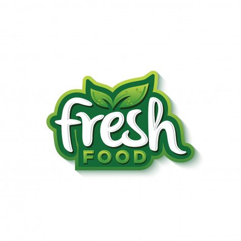 Fresh food typography logo design premium vector Vector | Premium Download Fresh Logo Typography, Fresh Logo Design, Typography Logo Design, Food Typography, Food Logo Design Inspiration, Fresh Logo, Fruit Logo, Typographic Logo Design, Food Logo Design