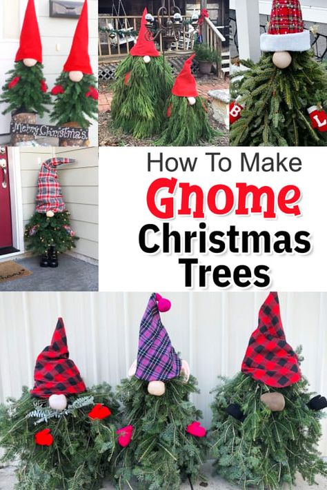 DIY Christmas Gnomes - How To Make Gnome Christmas Trees For Decorating Outdoors Or In - Video - Clever DIY Ideas Gnome Trees, Christmas Knomes, Gnome Christmas Tree, Gnome Tree, Tree For Christmas, Outdoor Christmas Diy, Realistic Artificial Christmas Trees, Fake Christmas Trees, Grinch Christmas Decorations