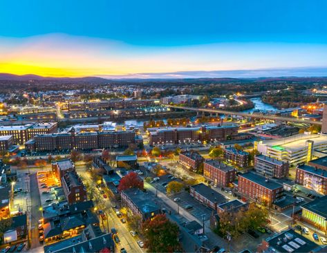 Cities on the Rise: Manchester - New Hampshire Magazine Manchester New Hampshire, Manchester Central, Amazing Places To Travel, Bereavement Support, Urban Center, Community Space, Queen City, Art Organization, Elm Street