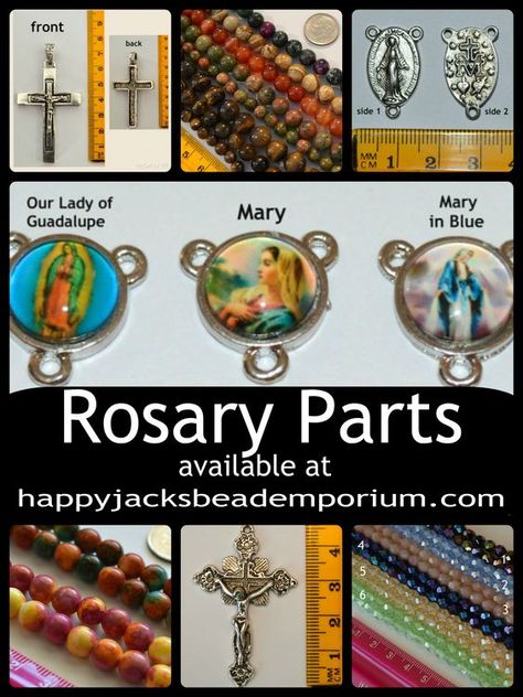 these rosary parts, crucifix, rosary centers, beads and more at happy jacks bead emporium, home of lacy's stiff stuff beading foundation - rosary maker, diy rosary, how to make a rosary Diy Rosary Necklace, Make A Rosary, Diy Rosary, Heart Shaped Diamond Pendant, Blue Rosary, Pave Heart Necklace, Rosary Jewelry, Diamond Initial Necklace, Star Charm Necklace