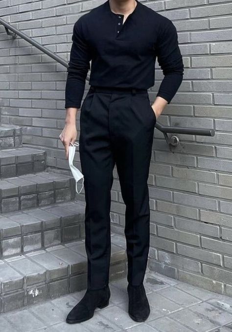 Date Night Male Outfit, Classy Black Outfit Men, Formal Date Night Outfit Men, Man Date Night Outfit, Men Casual Formal Outfit, Going Out Outfits Men Night Out, Formal Dinner Outfit Men, Black Formal Outfit Men, Male Date Night Outfit