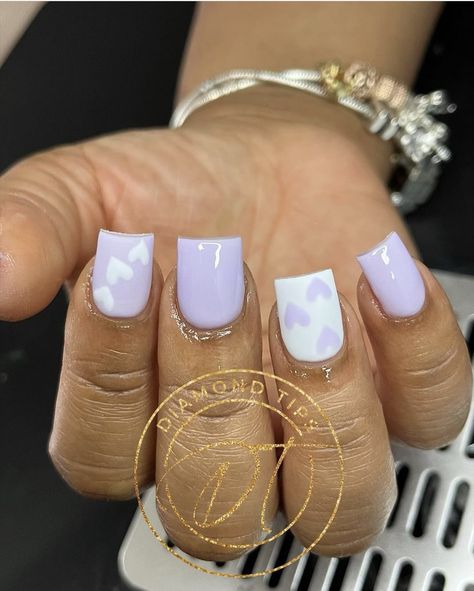 Lilac Nails, Purple Acrylic Nails, Cute Short Nails, Acrylic Toe Nails, Hard Nails, Purple Nail Designs, Colored Acrylic Nails, Girly Acrylic Nails, French Tip Acrylic Nails