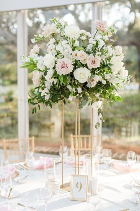 Tall Flower Centerpieces, White Wedding Flowers Centerpieces, Blush Centerpiece, Blush Wedding Centerpieces, Large Arrangement, White Wedding Centerpieces, Tall Floral Arrangements, White Floral Centerpieces, Pink And White Weddings