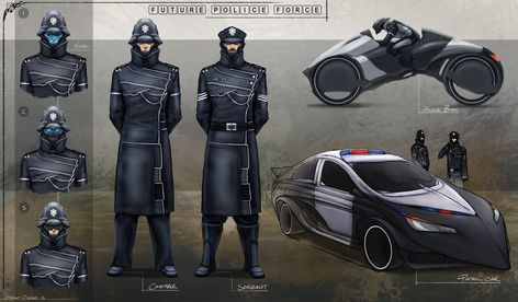 Futuristic Police Uniform, Futuristic Uniform, Futuristic Police, Police Design, Future Police, British Police, Cyberpunk Rpg, Futuristic Armour, Sci-fi Armor